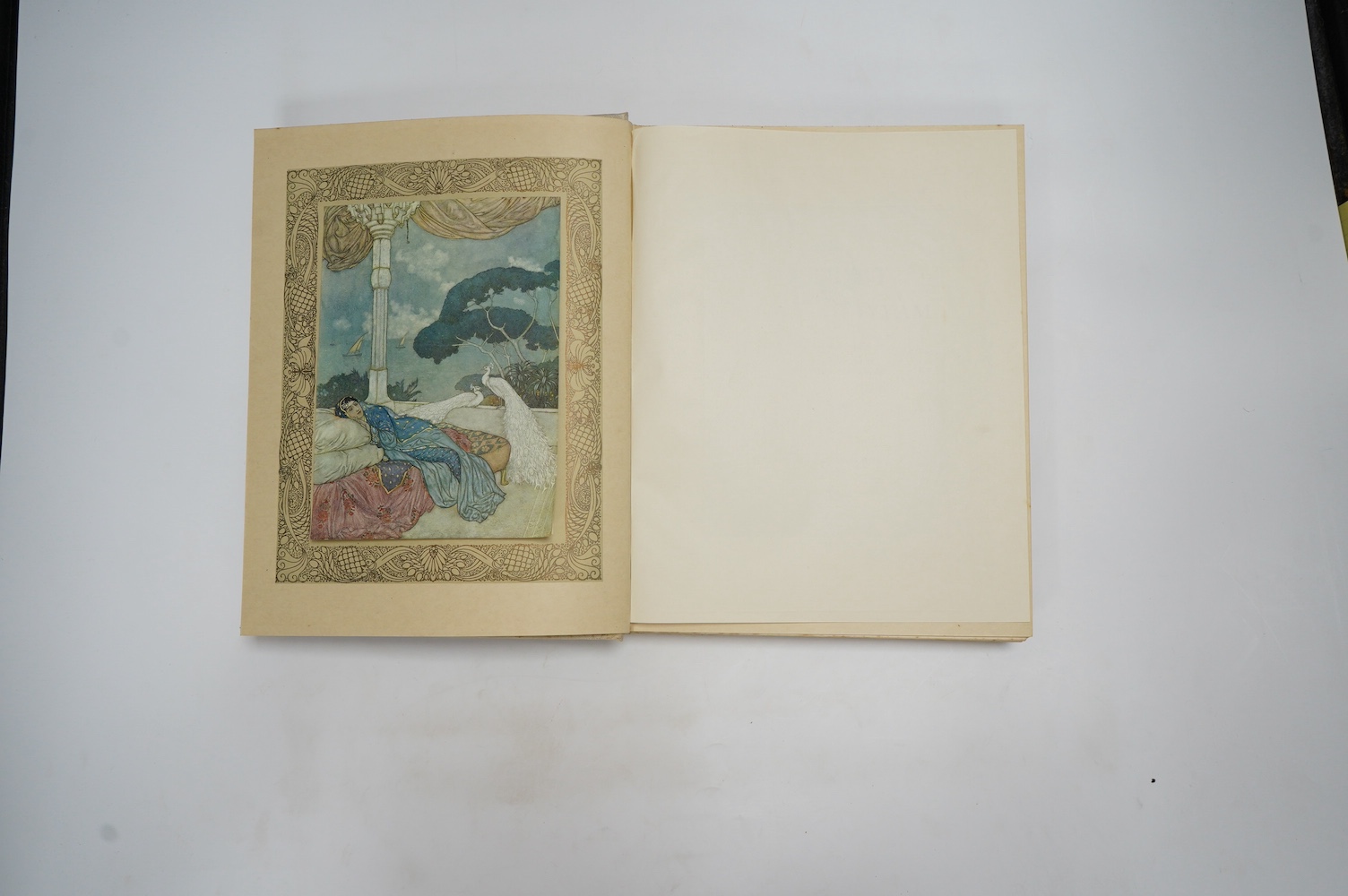 Dulac, Edmund (illustrator) - Rubaiyat of Omar Khayyam, rendered into English Verse by Edward Fitzgerald, second edition, 4to, 20 tipped-in colour plates, tissue-guards, original cream buckram, gilt decoration to upper c